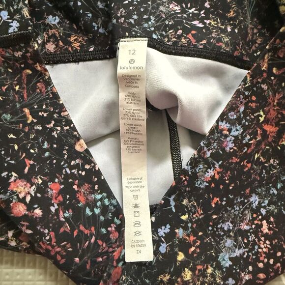 Lululemon Wunder Under Crop Leggings Size 12 Flowerescent Floral Print - Picture 6 of 12